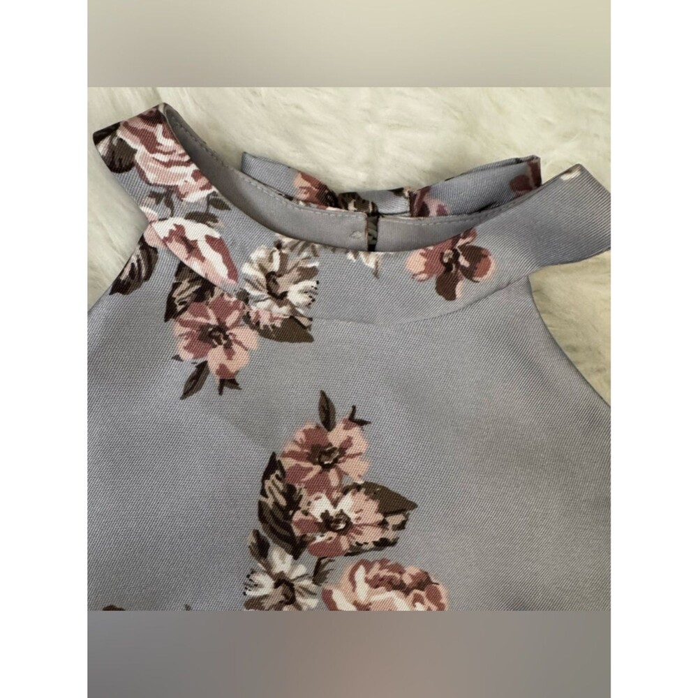 Speechless Girls Light Blue Floral High-Low Dress with Pink Accents - Picture 4 of 14